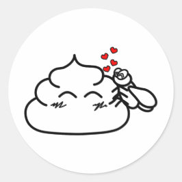 Sticker Rond Poop in Love - Brootsch le PooPoo
