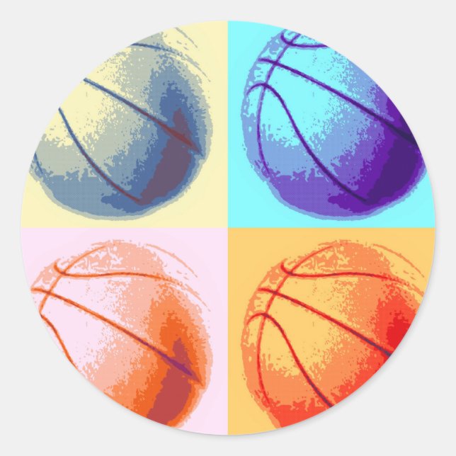 Sticker Rond Pop Art Basket (Devant)