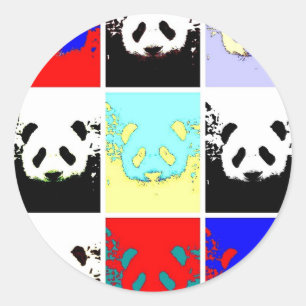 Sticker Rond Pop Art Panda