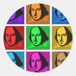 Sticker Rond Pop Art Shakespeare