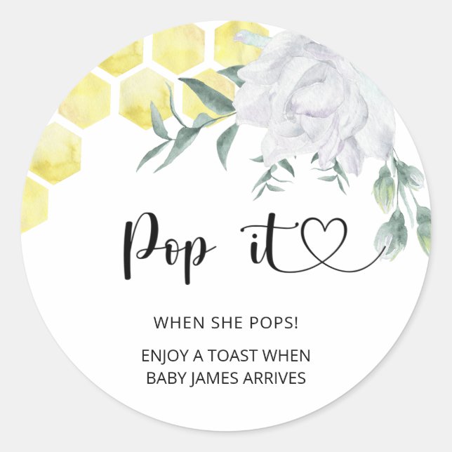 Sticker Rond Pop Bee Quand elle éclate (Devant)