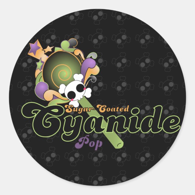 Sticker Rond Pop de cyanure recouvert de sucre (Devant)