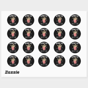 Sticker Rond Pop it like it's Hot Popcorn