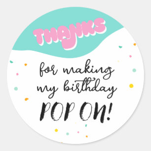 Sticker Rond Pop On Over Anniversaire