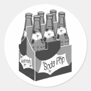 Sticker Rond Pop Soda rétro