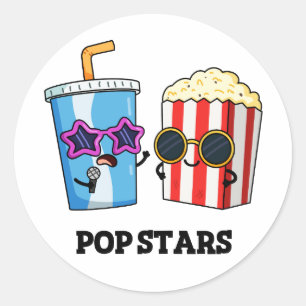 Sticker Rond Pop Stars Funny Snack Pun
