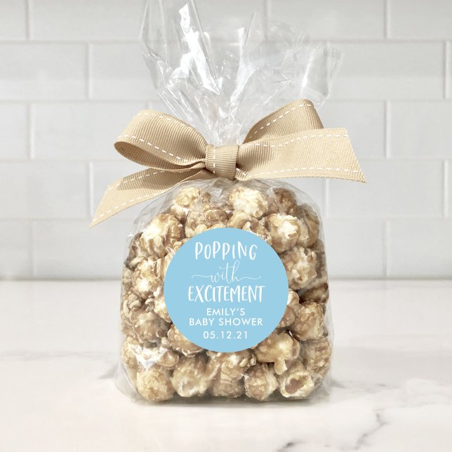 Sticker Rond Popcorn Baby shower Popping avec enthousiasme Favo (Créateur téléchargé)