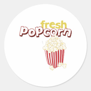 Sticker Rond Popcorn frais