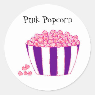 Sticker Rond Popcorn rose