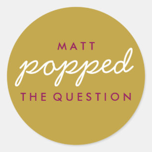 Sticker Rond Popped la question Popcorn Welcome Bag Magenta