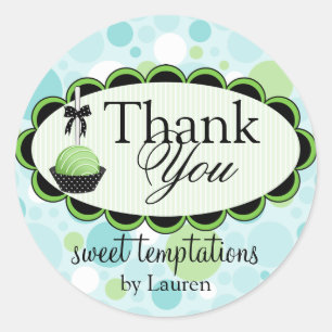Sticker Rond Pops de gâteaux Boulangerie Merci Couvercles