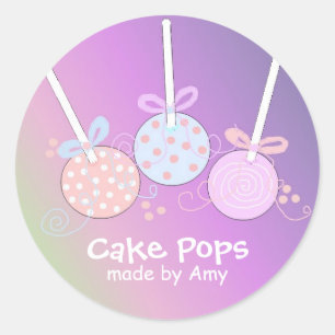Sticker Rond Pops de gâteaux Pastel