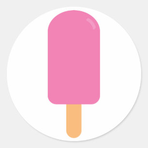 Sticker Rond Popsicle rose