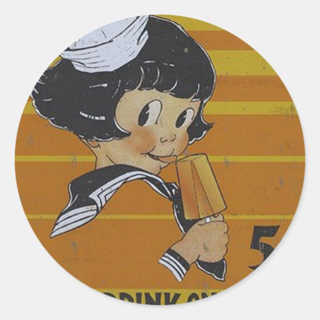 Sticker Rond Popsicles à cinq cents (Devant)