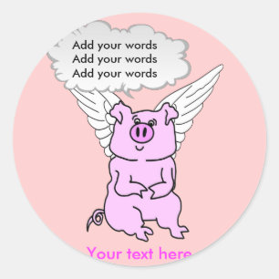 Sticker Rond Porc rose mignon de vol