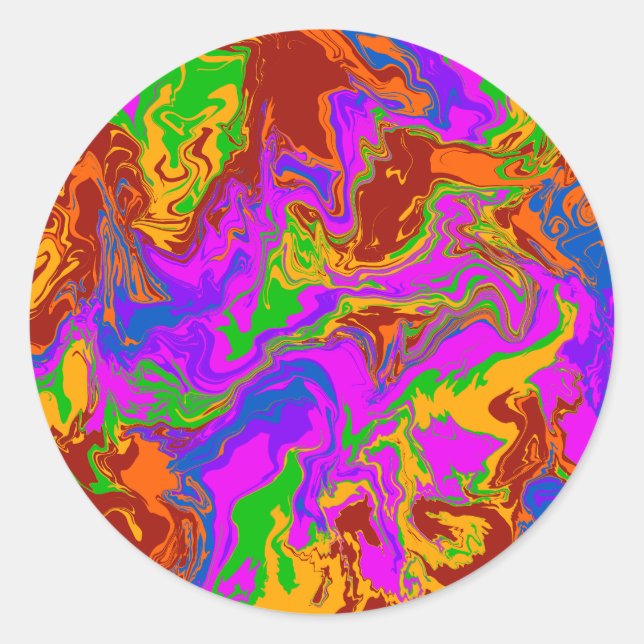 Sticker Rond Porridge de cerveau en Abstrait (Devant)