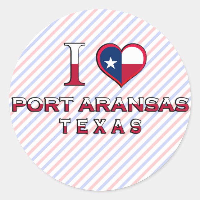 Sticker Rond Port Aransas, Texas (Devant)