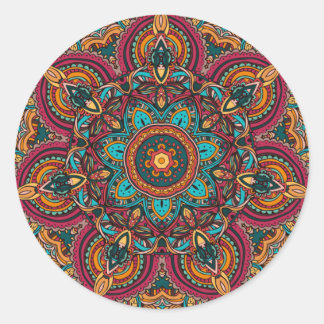 Sticker Rond Porte - clé de boutons de base Trippy Mandala 2.25