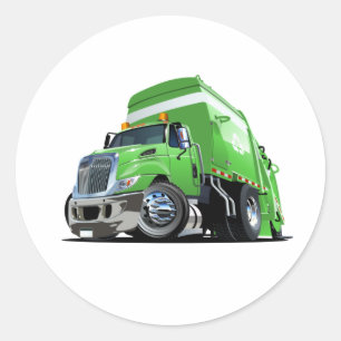 Sticker Rond Porte - clé de camion-poubelle à dessin