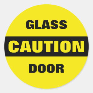 Sticker Rond Porte en verre de prudence