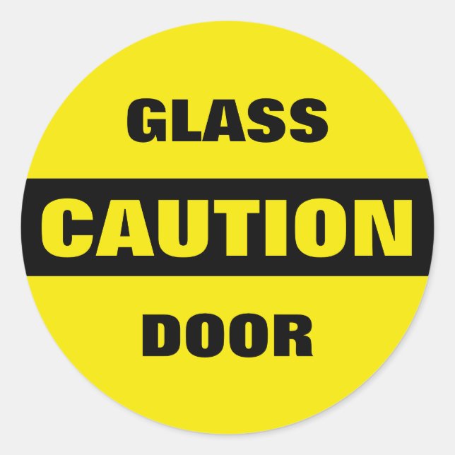 Sticker Rond Porte en verre de prudence (Devant)