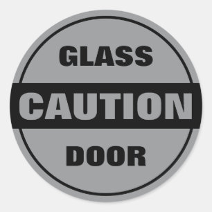 Sticker Rond Porte en verre - Noir et Gris