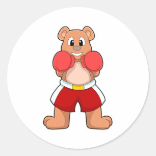 Sticker Rond Porter comme boîte avec gants de boxe