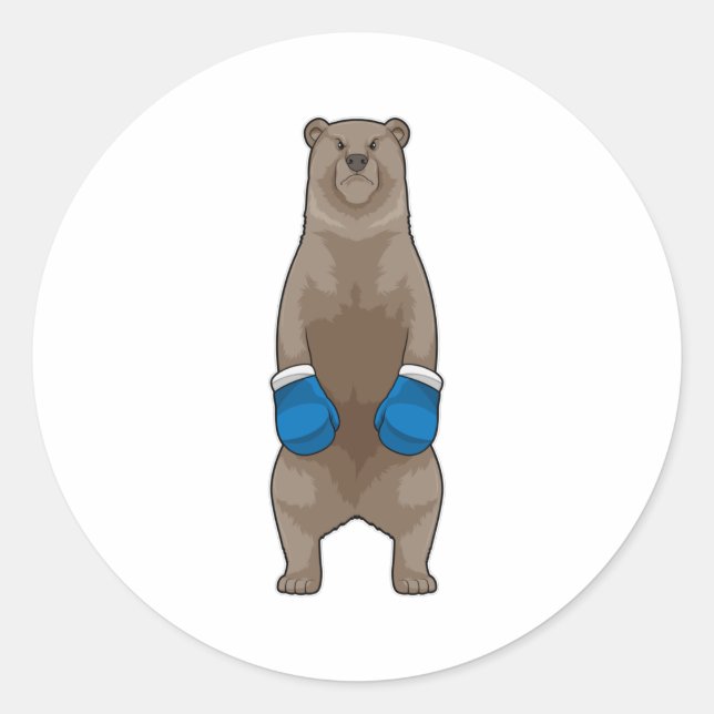 Sticker Rond Porter comme boîte avec gants de boxe (Devant)