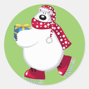 Sticker Rond Porter des cadeaux