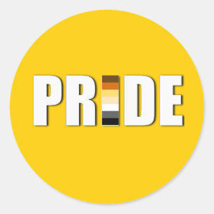 STICKER ROND PORTER LE DRAPEAU DE MOT FIERTÉ