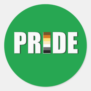 STICKER ROND PORTER LE DRAPEAU DE MOT FIERTÉ