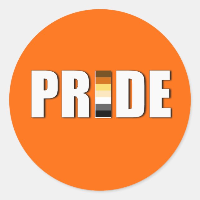 STICKER ROND PORTER LE DRAPEAU DE MOT FIERTÉ (Devant)