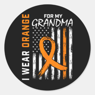 Sticker Rond Porter Orange pour ma grand-mère Leucémie Cancer