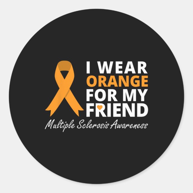 Sticker Rond Porter Orange Pour Mon Ami Ms Awareness Ruban (Devant)