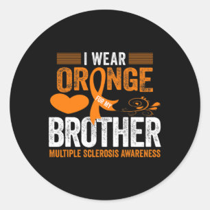 Sticker Rond Porter Orange Pour Mon Frère Ms Multiple Sclerosis