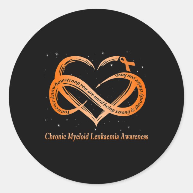 Sticker Rond Porter Orange Pour Myéloïde Chronique Leucémie Gue (Devant)