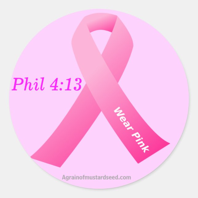 Sticker Rond Porter Pink Philippians 4:13 (Devant)
