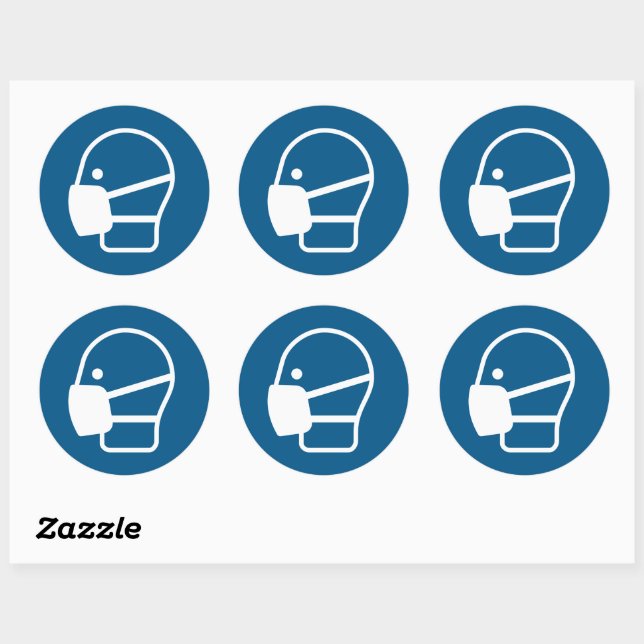 Sticker Rond Porter un masque (Feuille)