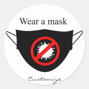 Sticker Rond Porter un masque Thunder_Cove