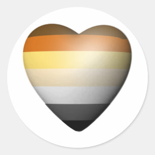 STICKER ROND PORTEZ DES STRIPES DE COEUR FIERTÉ