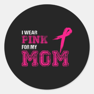 Sticker Rond Portez Du Rose Pour Ma Mère Sensibilisation au can