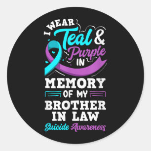 Sticker Rond Portez du sarcelle et du violet en mémoire du beau