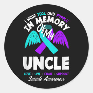 Sticker Rond Portez du sarcelle et du violet en mémoire du desi