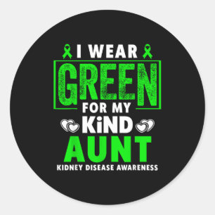 Sticker Rond Portez du vert pour ma tante - sensibilisation à l