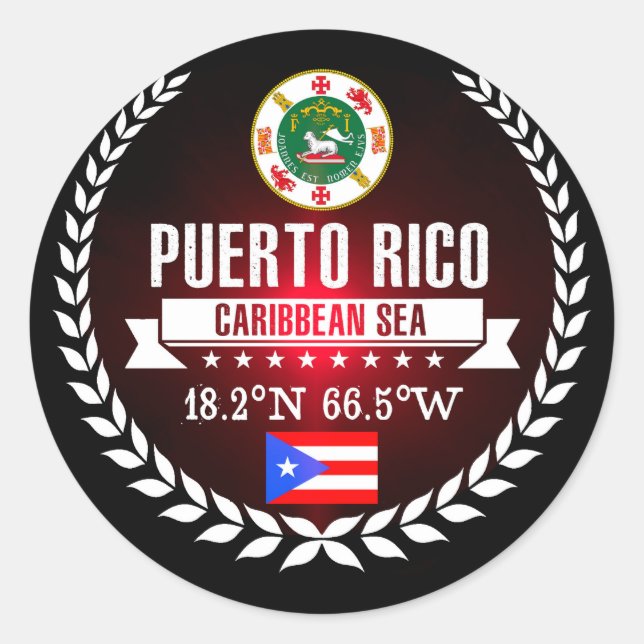Sticker Rond Porto Rico (Devant)