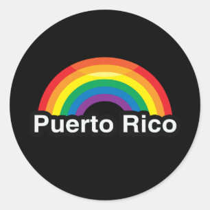 STICKER ROND PORTO RICO LGBT PRIDE RAINBOW