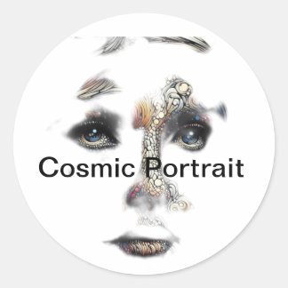Sticker Rond Portrait cosmique
