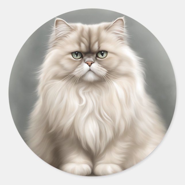 Sticker Rond Portrait de beauté du chat perse (Devant)
