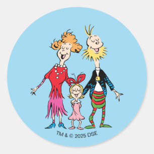 Sticker Rond Portrait de famille de Cindy Lou Who