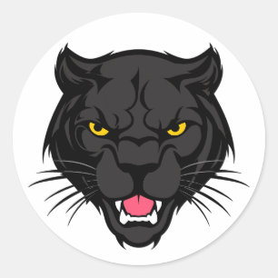 Sticker Rond Portrait de la tête de panther